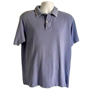 Daniel Cremieux Tailored Fit Blue Cotton Polo Shirt Large